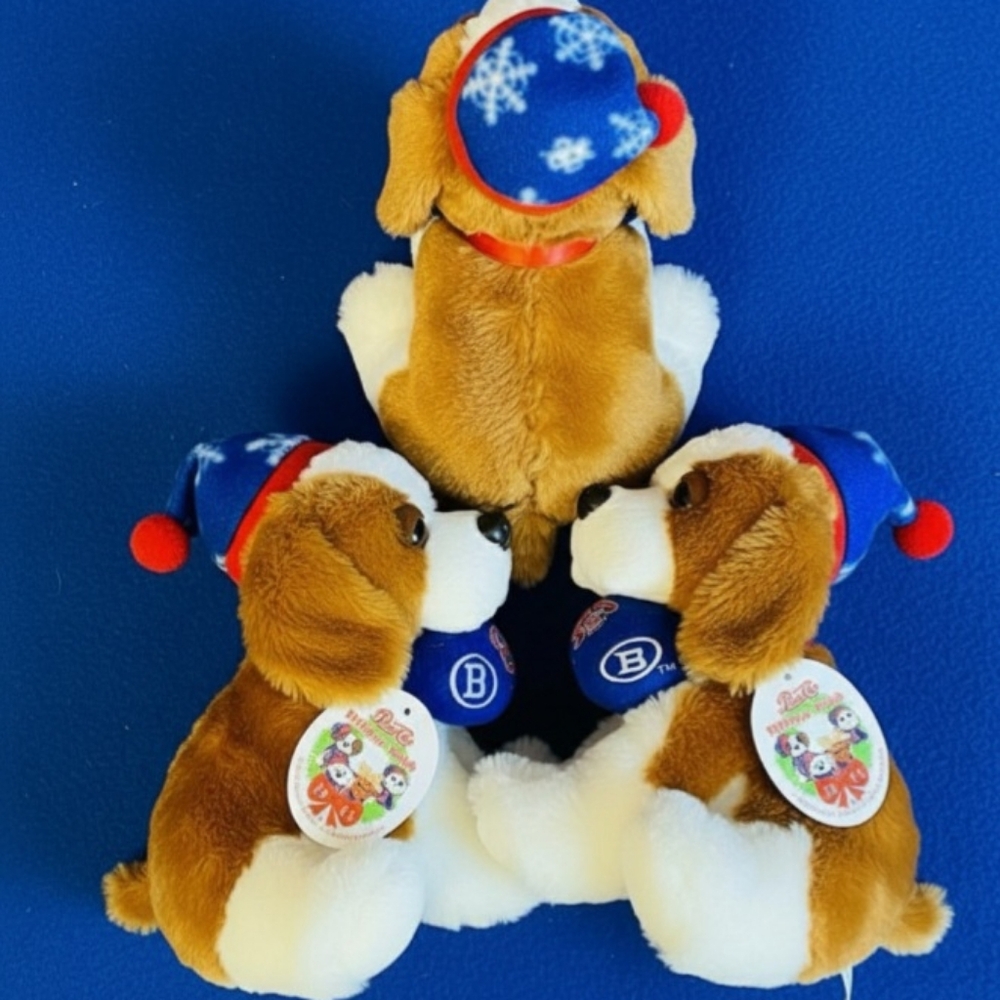 NWT, 3 PEPSI COLA CHRISTMAS 2013 PUPPY DOGS PLUSH, APPROX. 9" TALL. - Picture 3 of 3